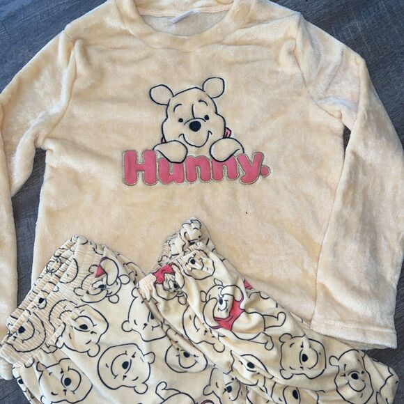 DISNEY WINNIE THE POOH Hunny Warm Fleece Matching Pajama Set Size Small 4-6 - Picture 3 of 8